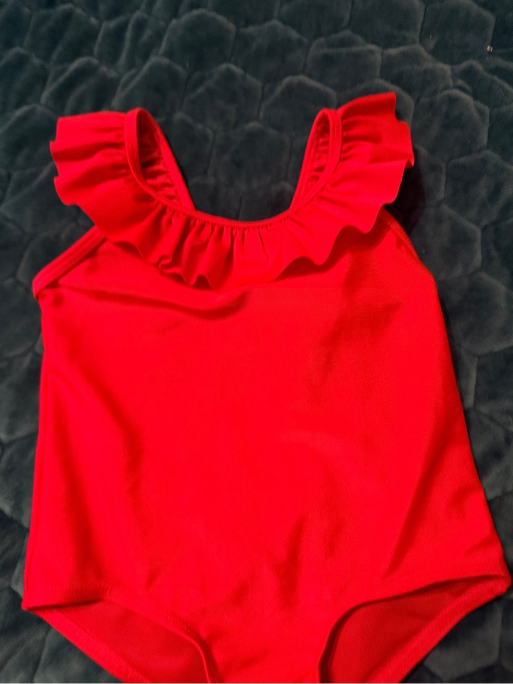 H&M Bright Red Ruffle Toddler One-Piece Bathing Suit 9 12 months
